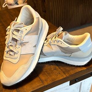 New Balance Cream and White Sneakers